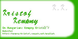 kristof kempny business card